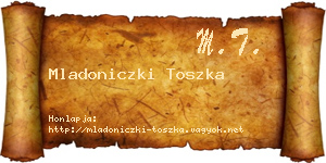 Mladoniczki Toszka névjegykártya